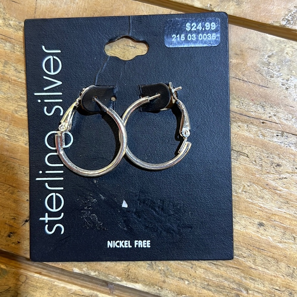 Sterling silver, nickel free hoop earrings. New
